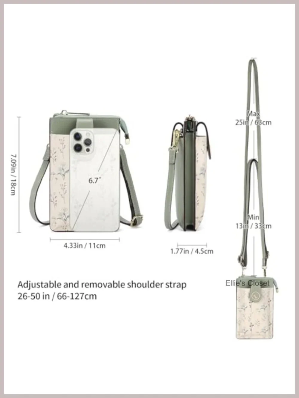 Vegan Leather Small Crossbody Bag with RFID Blocking Credit Card Slots
